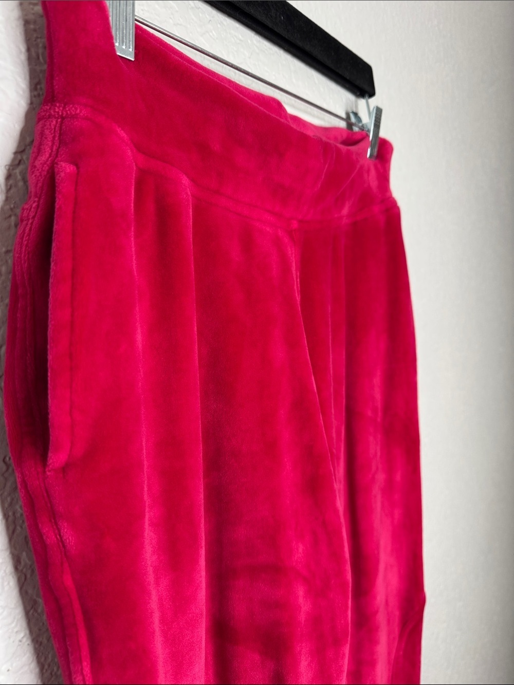 Free People Movement Velour Velvet Jogger Pants Red Pink Size XS Pockets Lounge - Picture 3 of 5